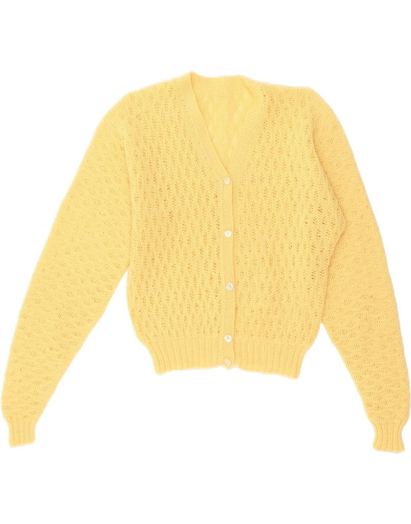 VINTAGE Womens Cardigan Sweater UK 12 Medium Yellow | Vintage Vintage | Thrift | Second-Hand Vintage | Used Clothing | Messina Hembry 