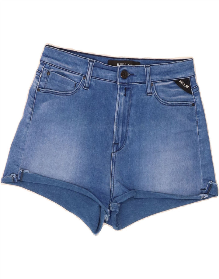 REPLAY Womens Denim Shorts W27 Small Blue Cotton Vintage Replay and Second-Hand Replay from Messina Hembry 