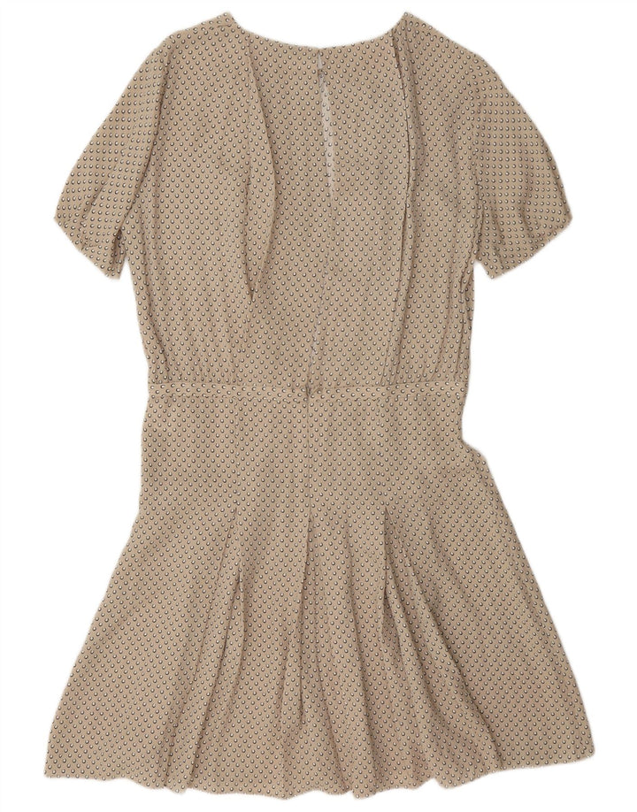 Joseph Womens A-Line Dress EU 38 Medium Beige Spotted Silk