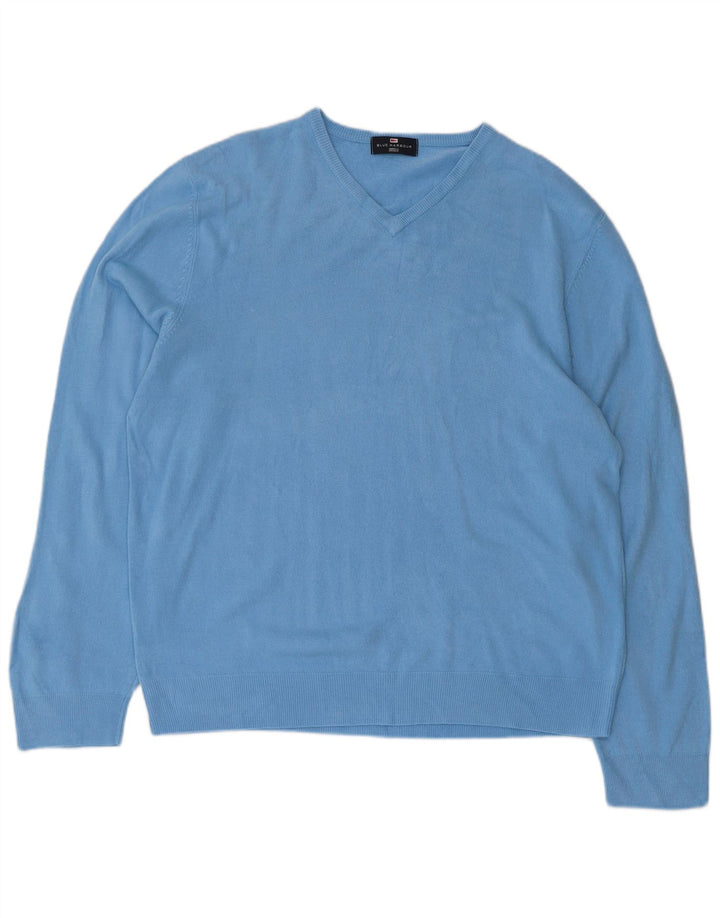 Marks & Spencer Mens Blue Harbour V-Neck Jumper Sweater XL Acrylic