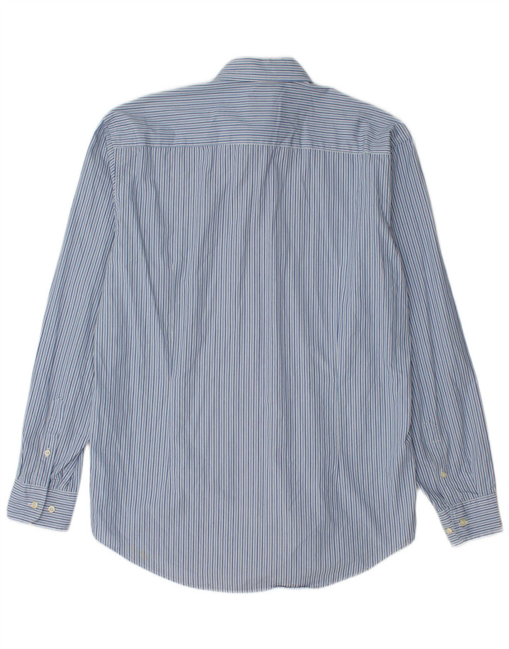 Best Company Mens Shirt Large Blue Striped Cotton