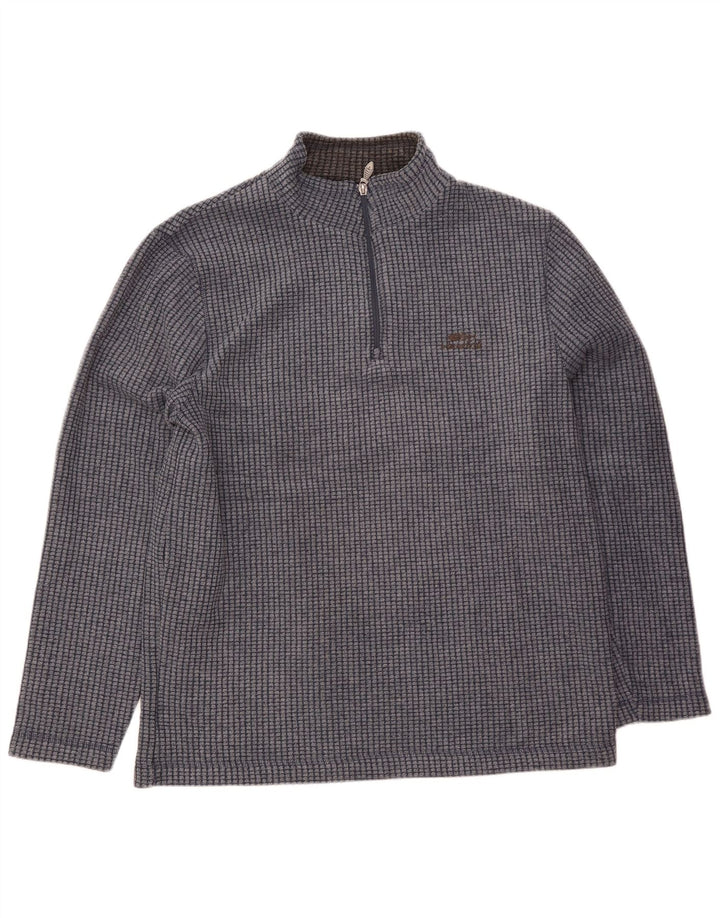 Weird Fish Mens Zip Neck Fleece Jumper XL Navy Blue Polyester