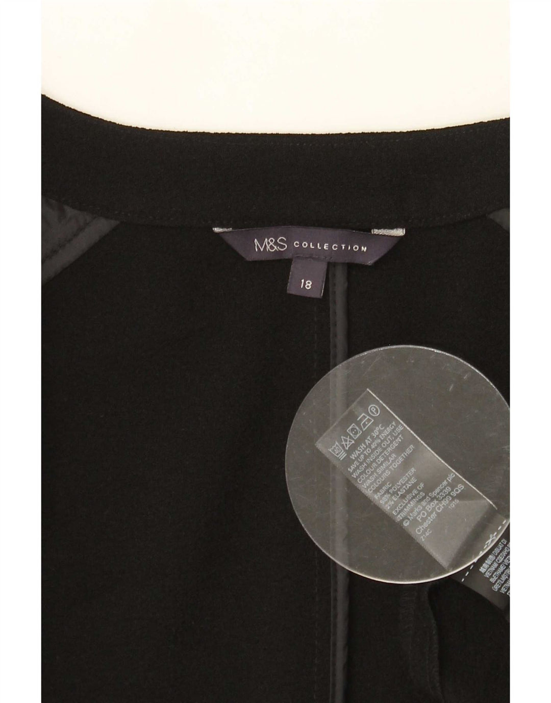 Marks & Spencer Womens Longline Waistcoat UK 18 XL Black Polyester