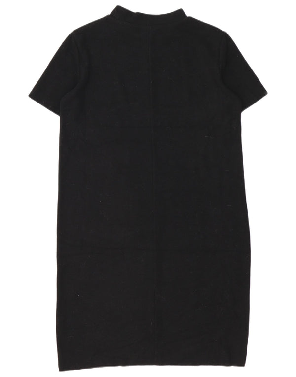 Zara Womens Trafaluc T-Shirt Dress UK 14 Medium Black Cotton Winter