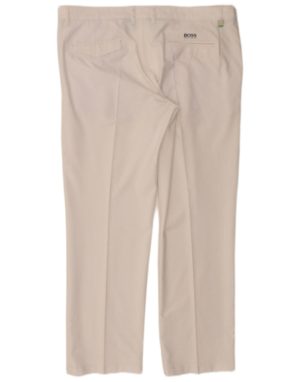Hugo Boss Mens Slim Fit Chino Trousers IT 56 3XL W40 L30 White Polyester