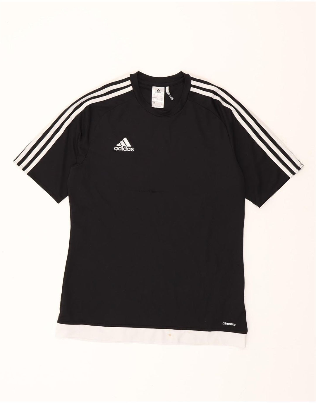 ADIDAS Mens Climalite T-Shirt Top Medium Black Colourblock Polyester