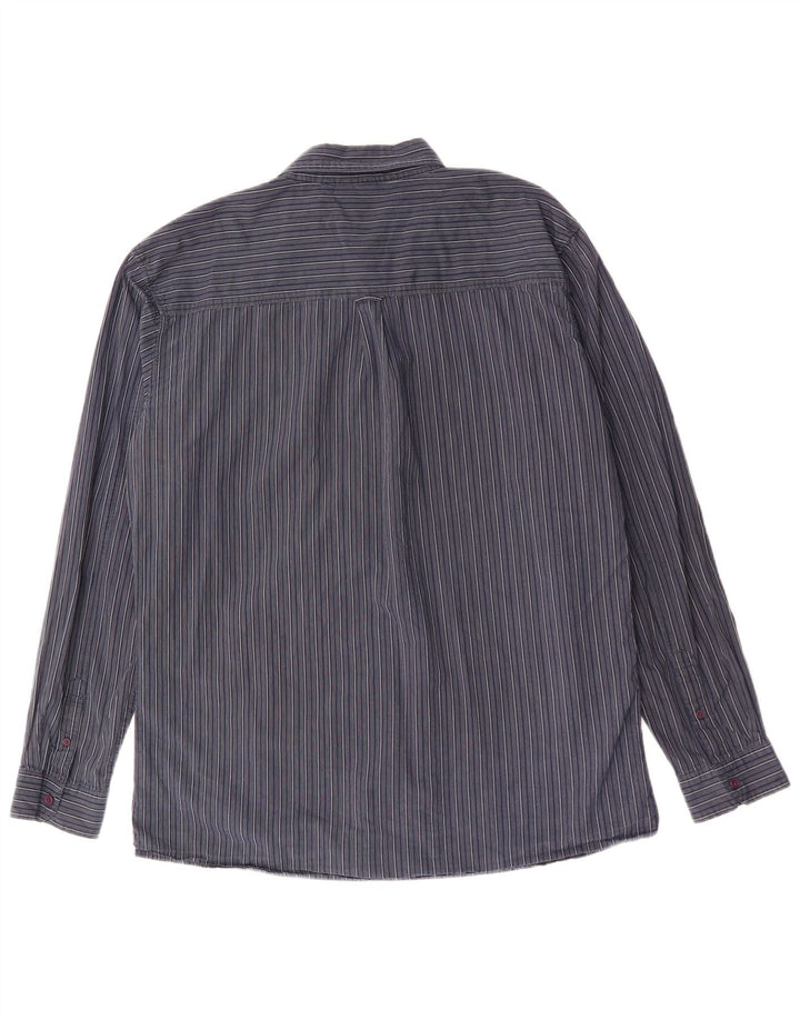 Lee Mens Shirt 2XL Navy Blue Striped Cotton