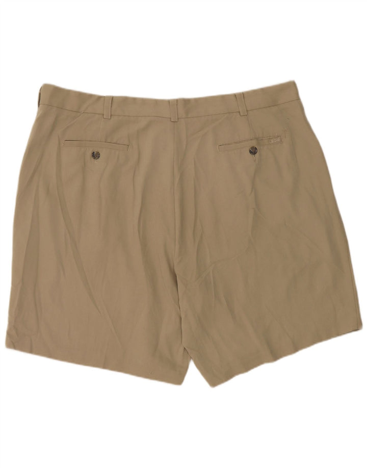 IZOD Mens Pegged Chino Shorts W42 2XL  Khaki Polyester
