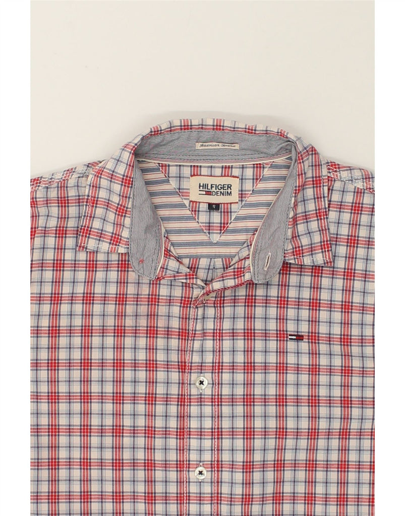 TOMMY HILFIGER Mens Shirt Small Red Check Cotton | Vintage Tommy Hilfiger | Thrift | Second-Hand Tommy Hilfiger | Used Clothing | Messina Hembry 