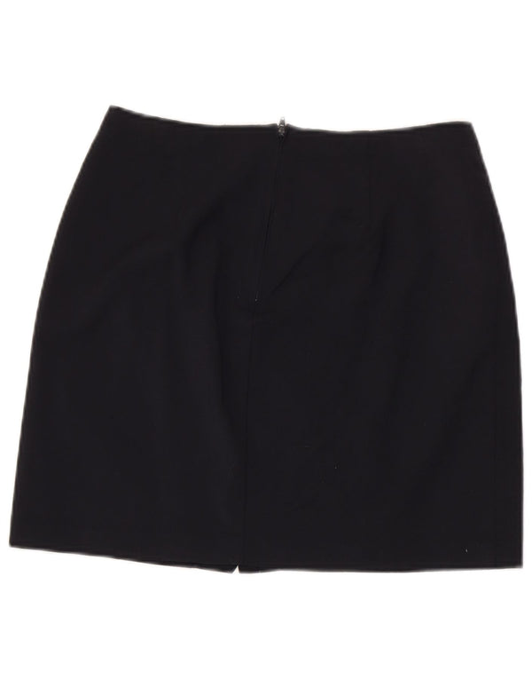Benetton Womens Mini Skirt IT 44 Medium W28 Navy Blue Virgin Wool