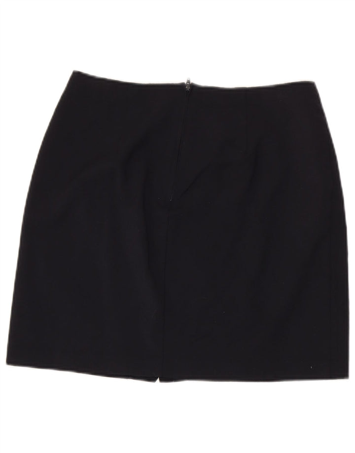 Benetton Womens Mini Skirt IT 44 Medium W28 Navy Blue Virgin Wool