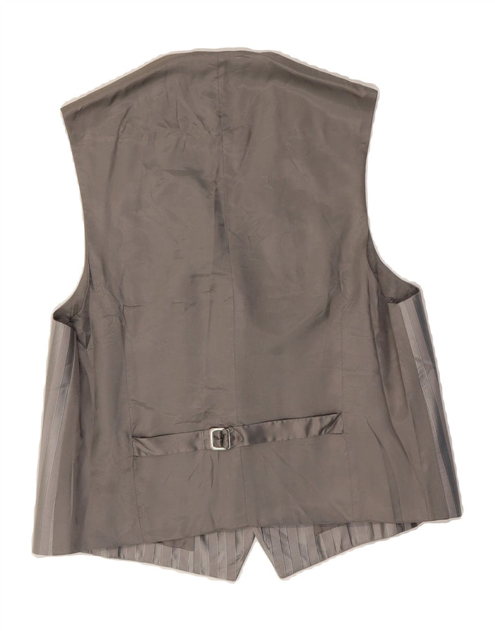 VINTAGE Mens Waistcoat Medium Grey Striped Vintage Vintage and Second-Hand Vintage from Messina Hembry 