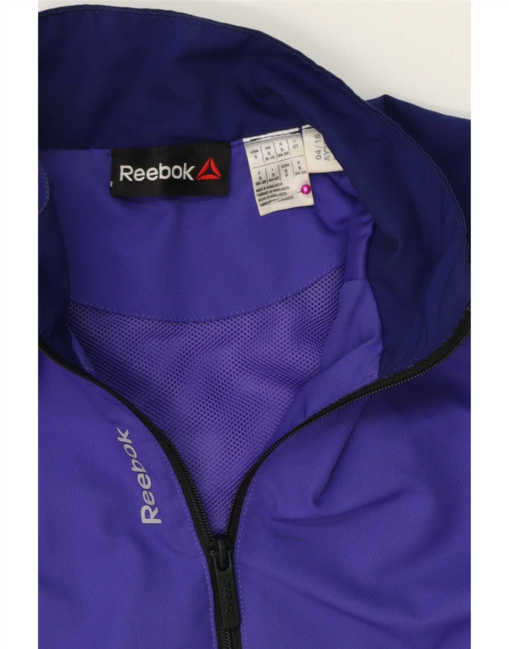 Reebok Womens Oversized Tracksuit Top Jacket UK 10 Small Purple Colourblock