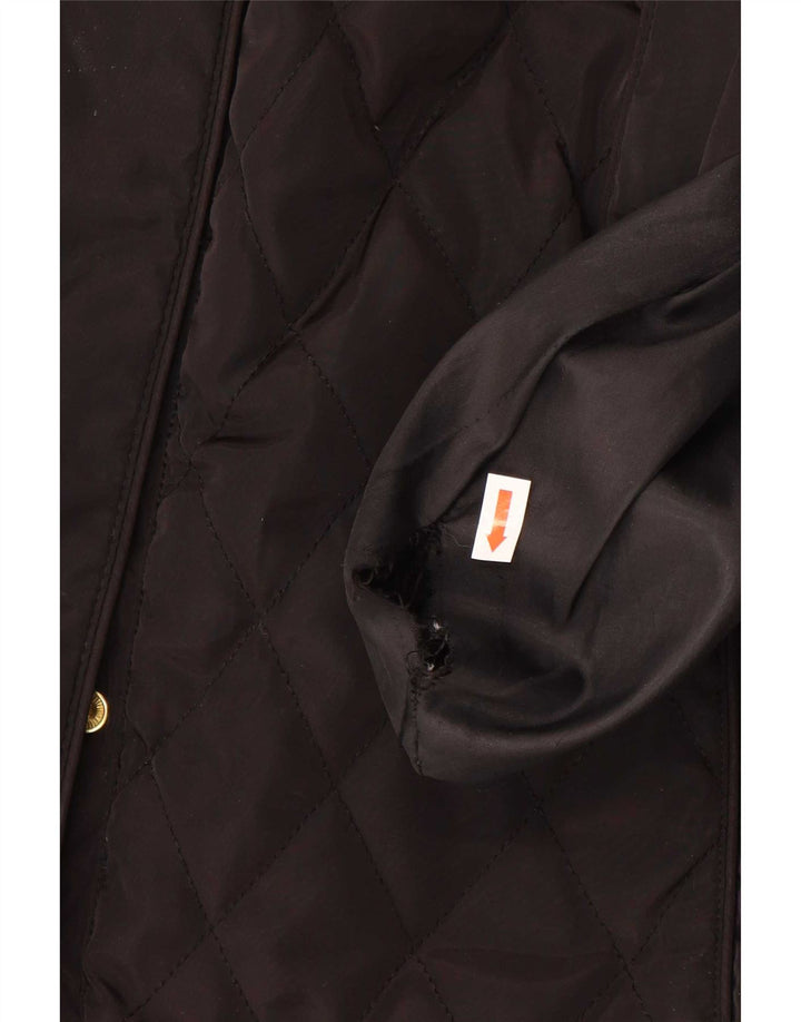 Michael Kors Womens Quilted Windbreaker Coat UK 16 Large Black Polyester