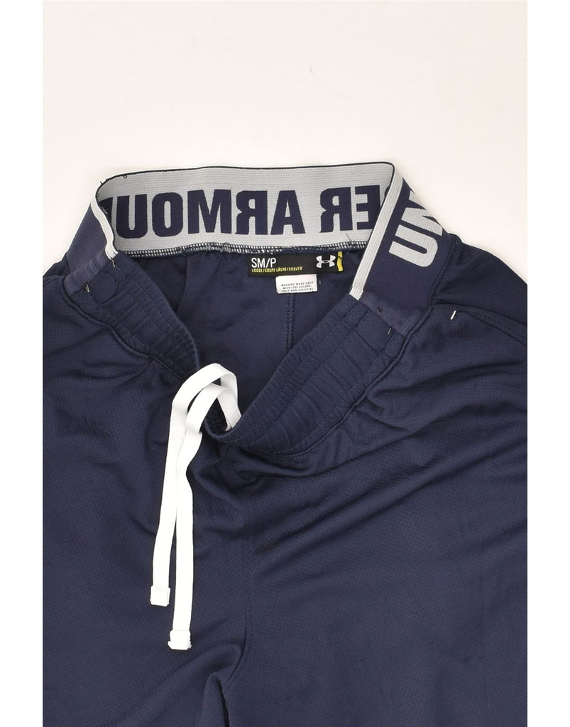 UNDER ARMOUR Mens Graphic Sport Shorts Small Navy Blue Polyester | Vintage Under Armour | Thrift | Second-Hand Under Armour | Used Clothing | Messina Hembry 