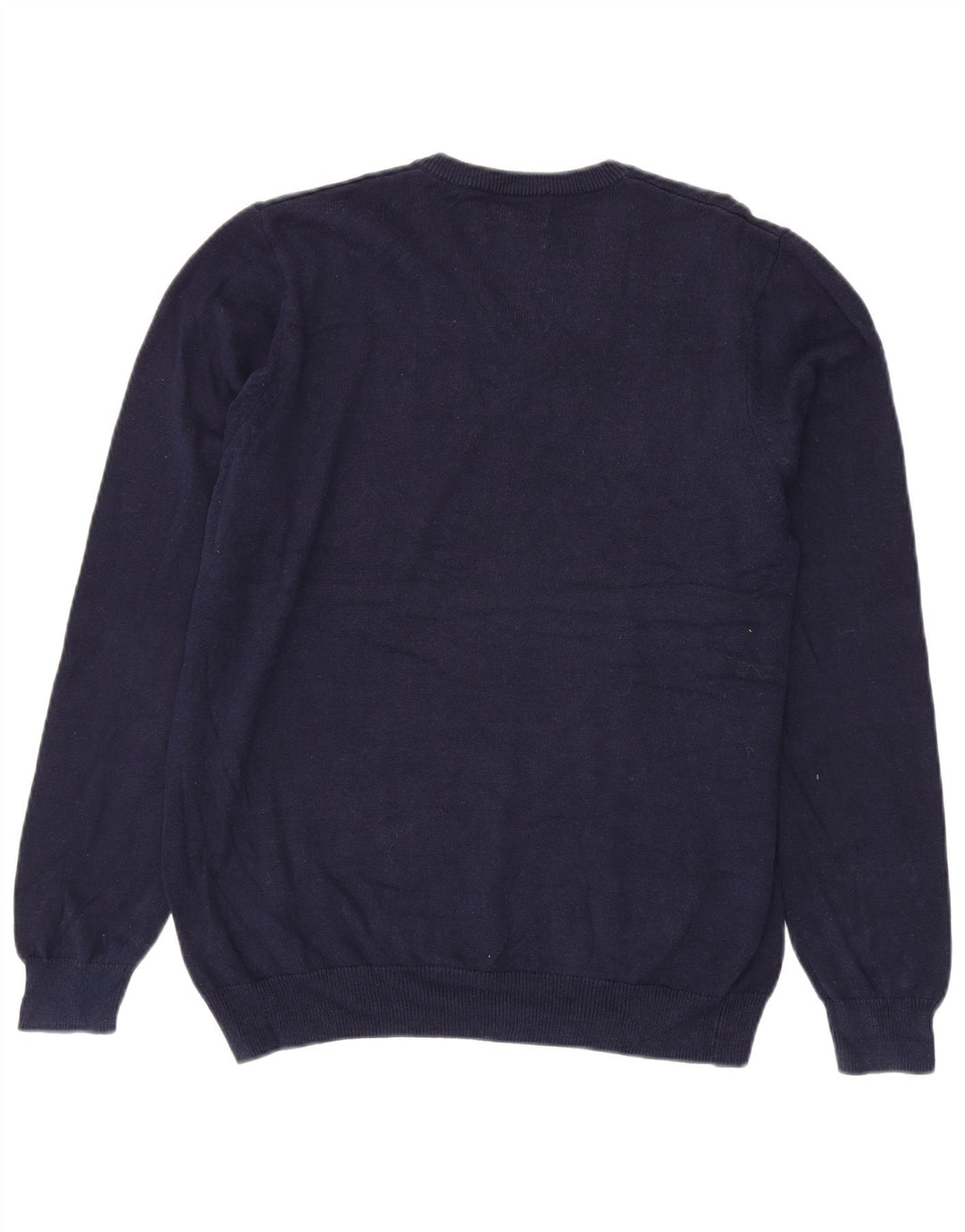 Marks & Spencer Mens V-Neck Jumper Sweater Large Navy Blue Cotton