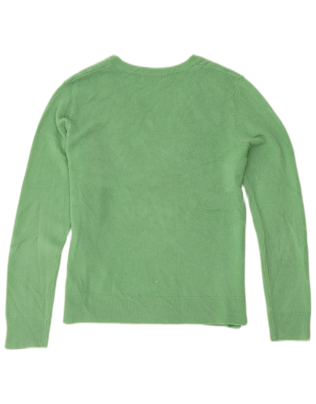 Marks & Spencer Womens V-Neck Jumper Sweater UK 12 Medium Green Acrylic