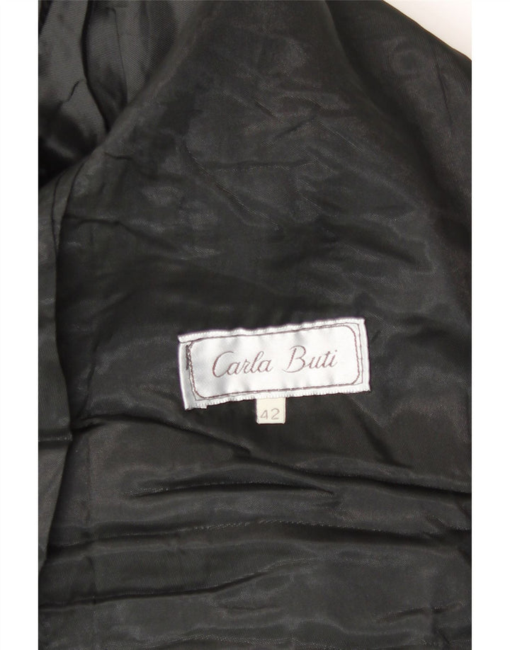 Carla Buti Womens Suede 1 Button Blazer Jacket IT 42 Medium Black Spotted