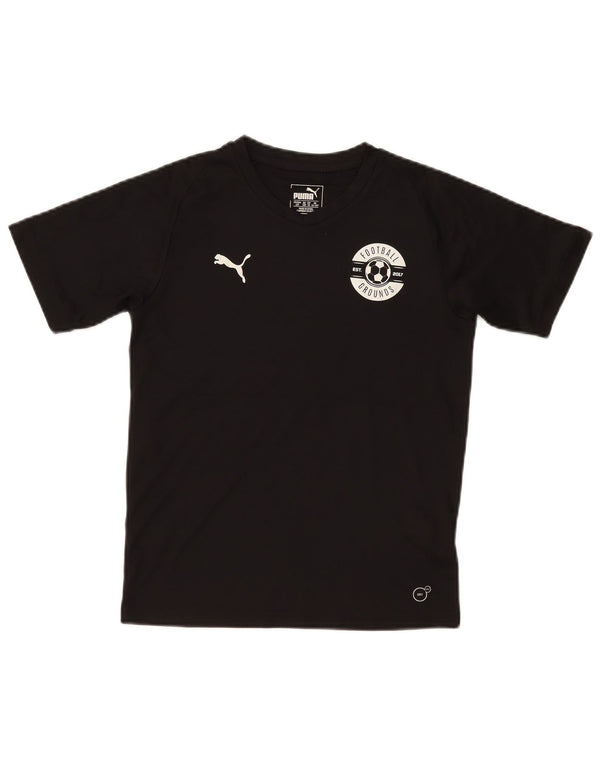 Puma Boys Graphic T-Shirt Top 11-12 Years Black Polyester