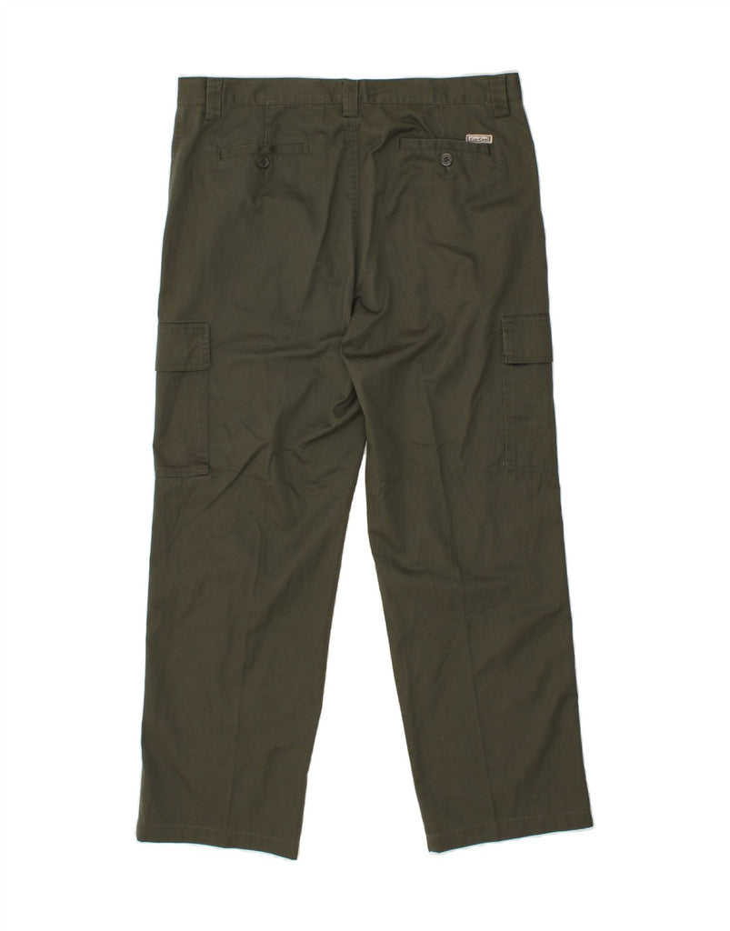 VINTAGE Mens Straight Cargo Trousers W36 L31 Green Polyester Vintage Vintage and Second-Hand Vintage from Messina Hembry 