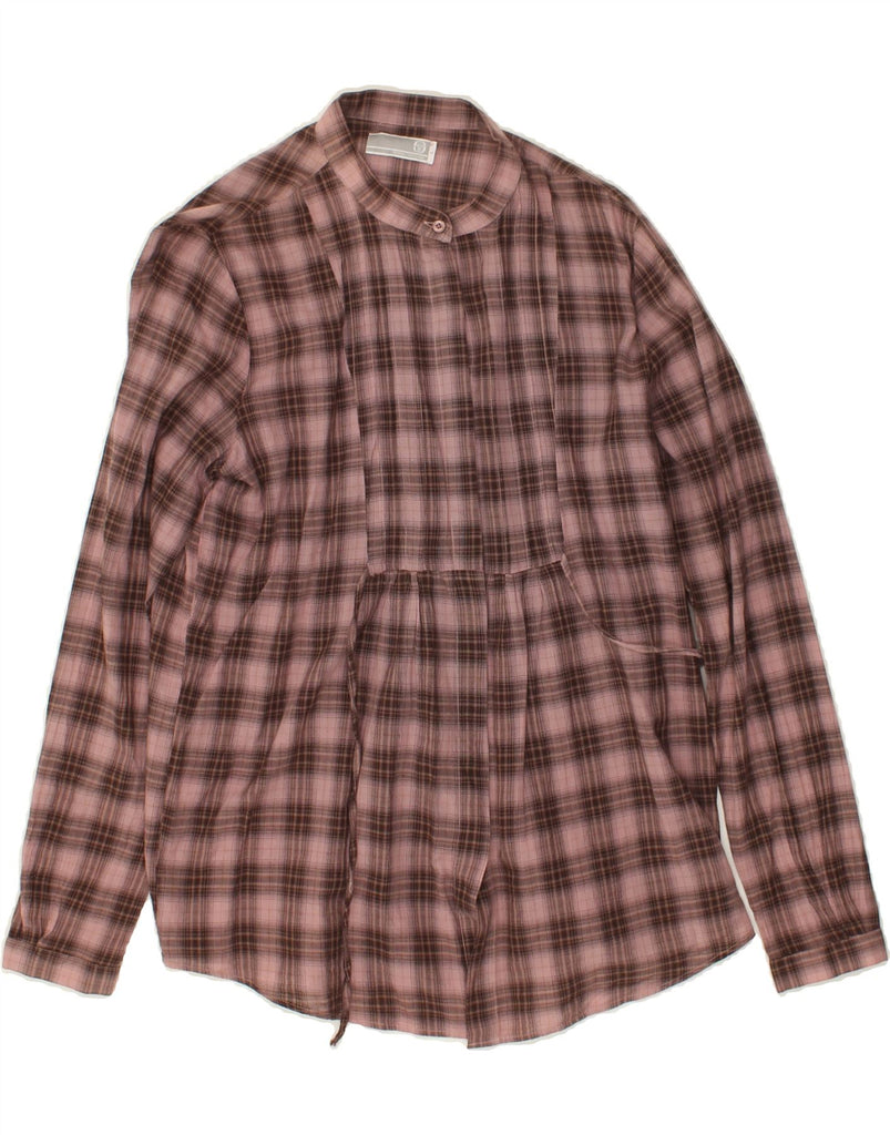 SERGIO TACCHINI Womens Shirt Blouse UK 16 Large Pink Check Cotton Vintage Sergio Tacchini and Second-Hand Sergio Tacchini from Messina Hembry 