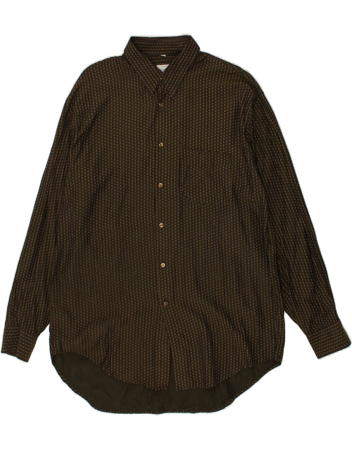 BENETTON Mens Abstract Pattern Shirt Large Green Acetate Vintage Benetton and Second-Hand Benetton from Messina Hembry 