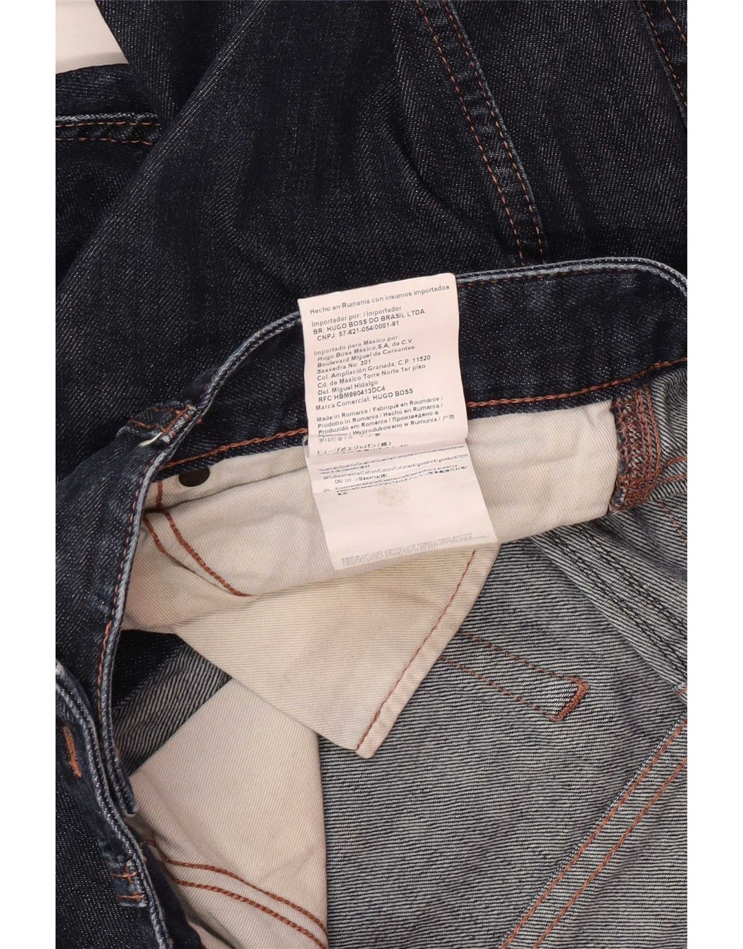 Hugo Boss Womens Straight Jeans W33 L26 Navy Blue Cotton