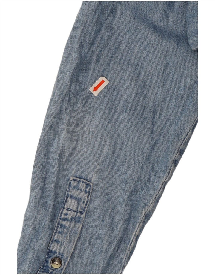 Topshop Womens Denim Shirt UK 12 Medium  Blue Cotton