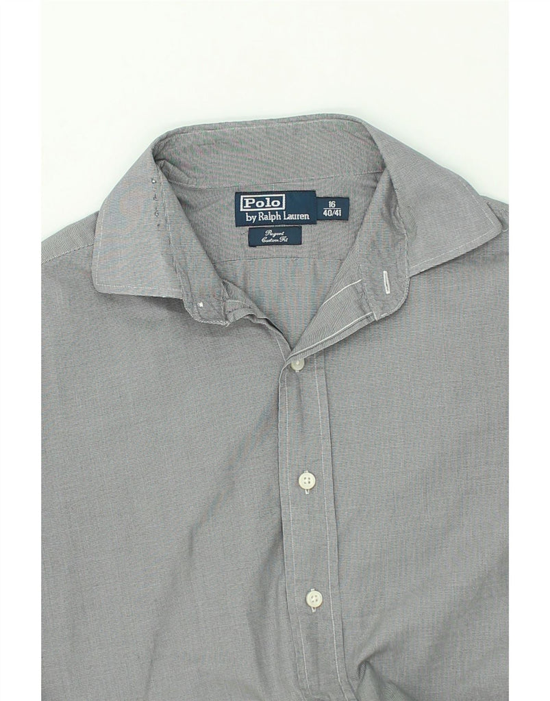 POLO RALPH LAUREN Mens Regent Custom Fit Shirt Size 16 Large Grey Cotton | Vintage Polo Ralph Lauren | Thrift | Second-Hand Polo Ralph Lauren | Used Clothing | Messina Hembry 