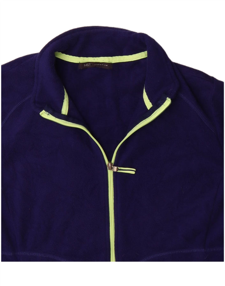 Marks & Spencer Womens Fleece Jacket UK 20 2XL Purple Polyester
