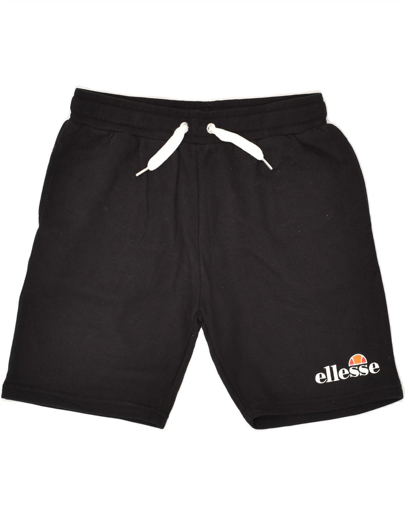 ELLESSE Mens Graphic Sport Shorts Small Black Cotton | Vintage Ellesse | Thrift | Second-Hand Ellesse | Used Clothing | Messina Hembry 