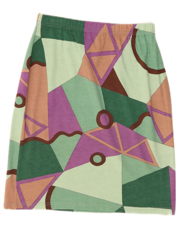 Vintage Womens A-Line Skirt Large W32 Multicoloured Geometric Acrylic