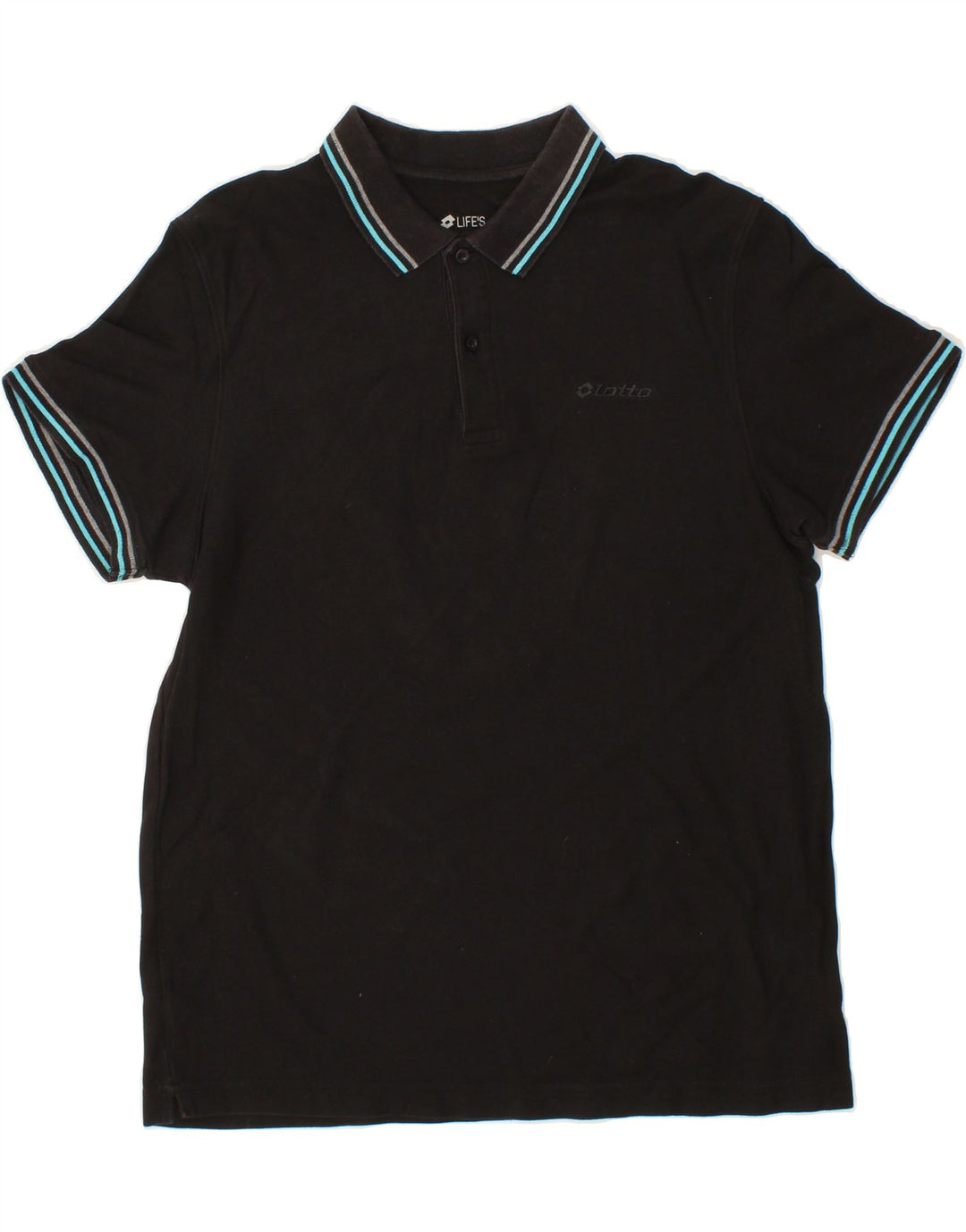 LOTTO Mens Polo Shirt XL Black Cotton Vintage Lotto and Second-Hand Lotto from Messina Hembry 