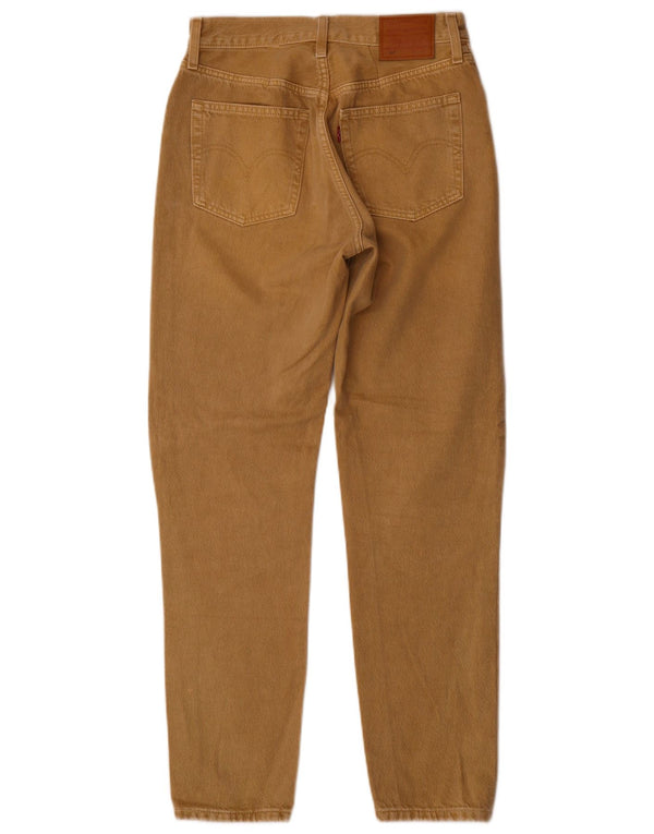 LEVI'S Womens 501 High Waist Casual Trousers W27 L30 Brown Cotton