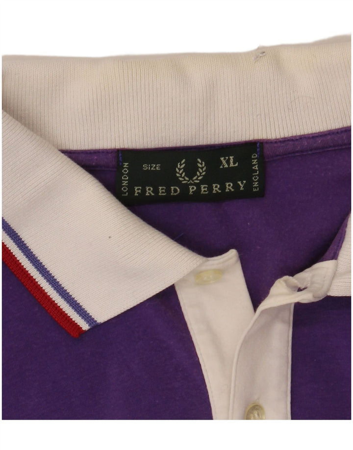 FRED PERRY Mens Polo Shirt XL Purple Cotton