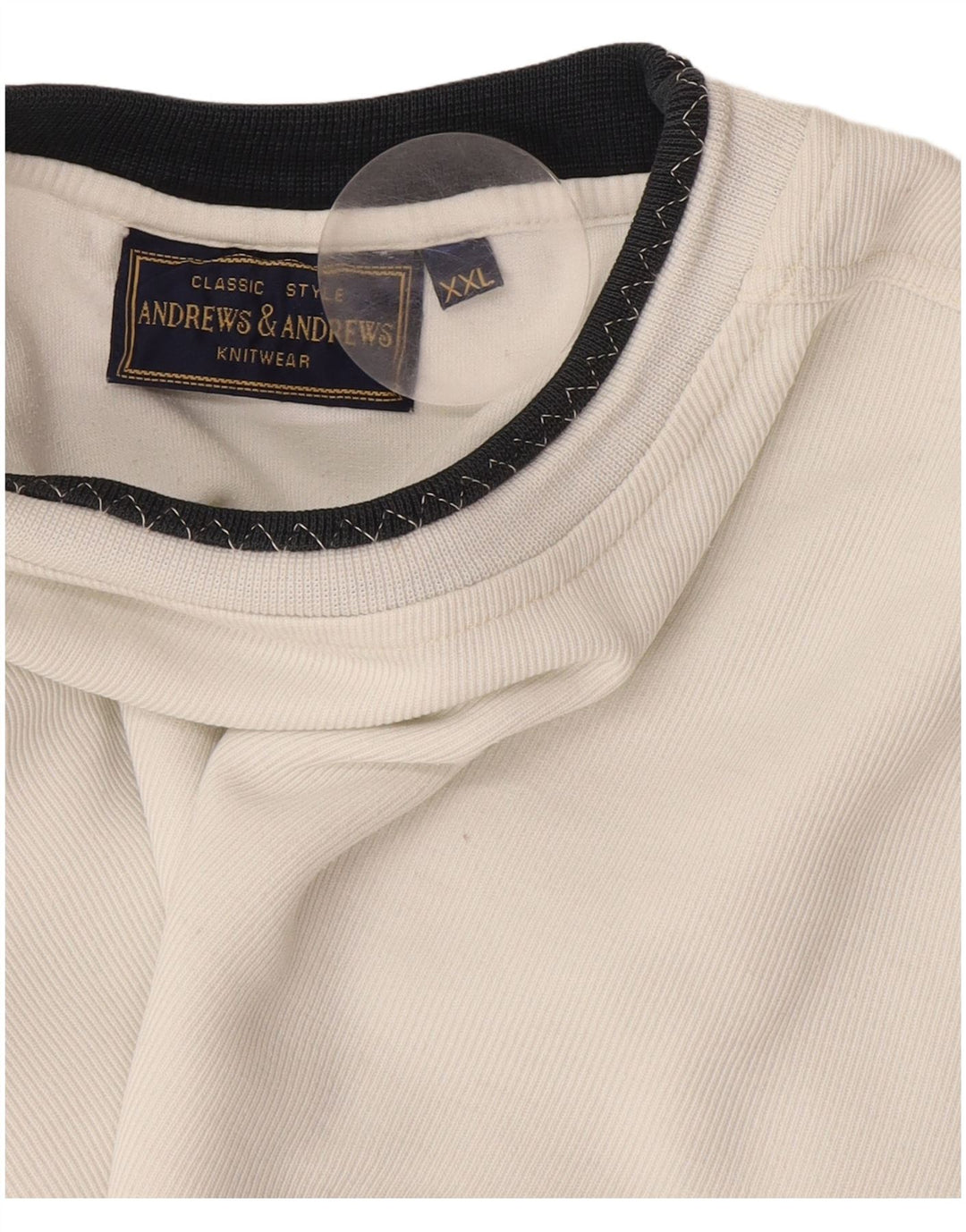 Vintage Mens Sweatshirt Jumper 2XL White Cotton
