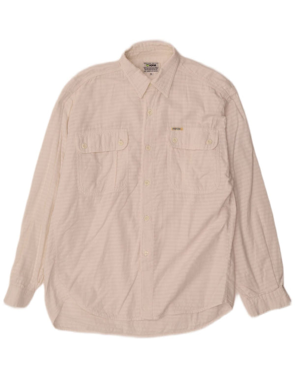 POP 84 Mens Shirt Small White Striped Cotton