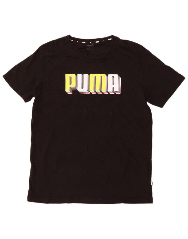 PUMA Mens Graphic T-Shirt Top Medium Black Cotton Sports
