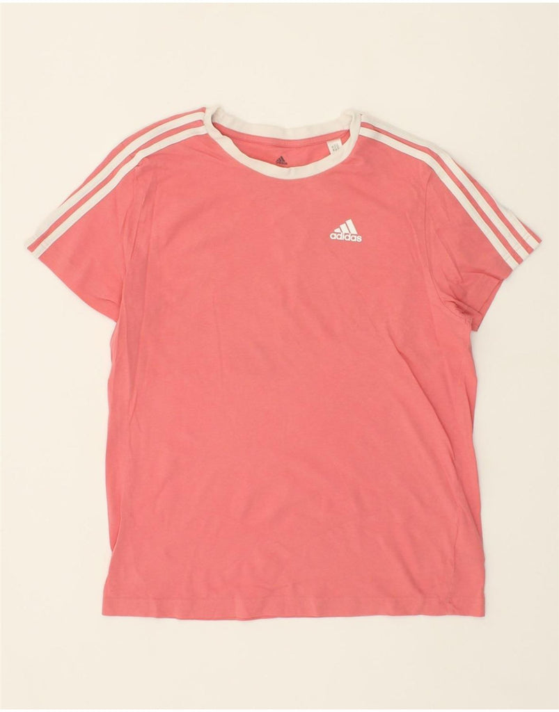 ADIDAS Womens T-Shirt Top UK 12/14 Medium Pink Cotton Vintage Adidas and Second-Hand Adidas from Messina Hembry 