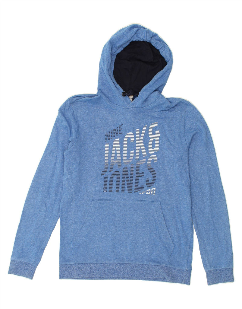 JACK & JONES Mens Graphic Hoodie Jumper Medium Blue | Vintage Jack & Jones | Thrift | Second-Hand Jack & Jones | Used Clothing | Messina Hembry 