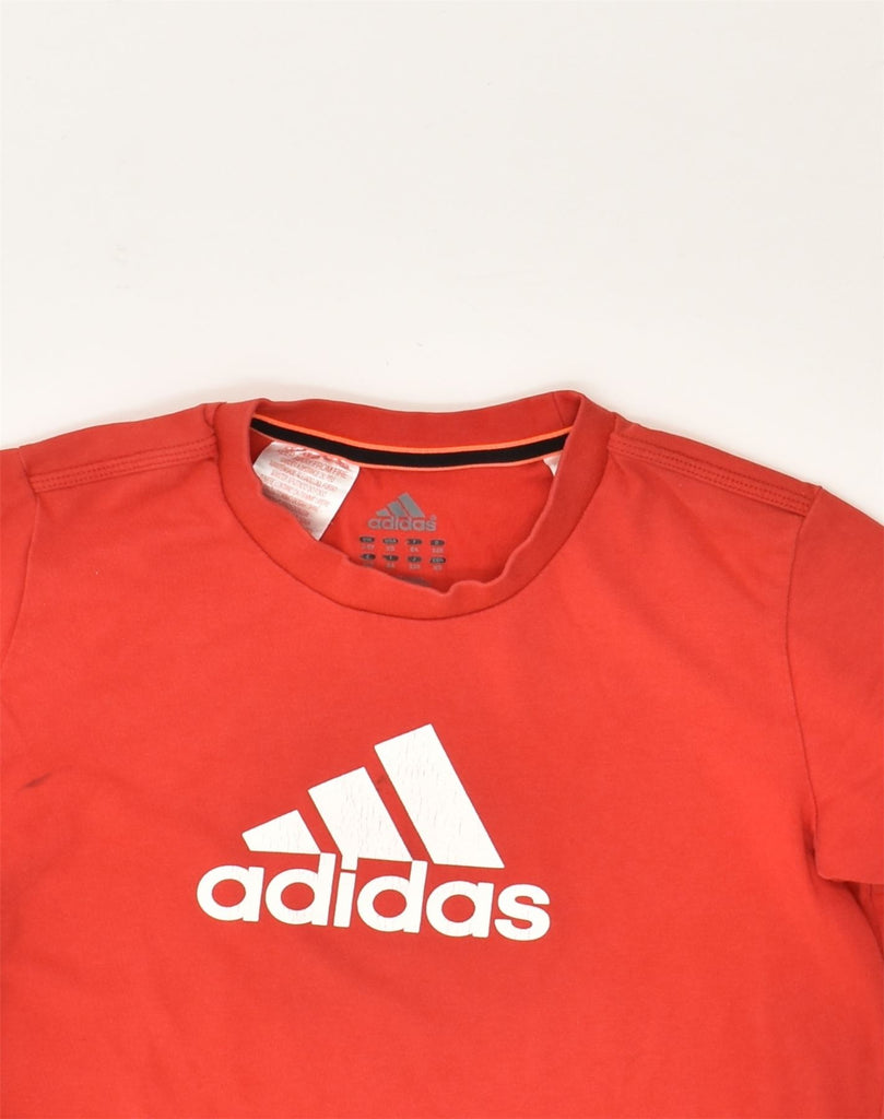 ADIDAS Girls Graphic T-Shirt Top 7-8 Years XS Red Cotton | Vintage Adidas | Thrift | Second-Hand Adidas | Used Clothing | Messina Hembry 