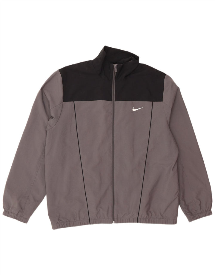 Nike Mens Tracksuit Top Jacket 2XL Grey Colourblock Polyester