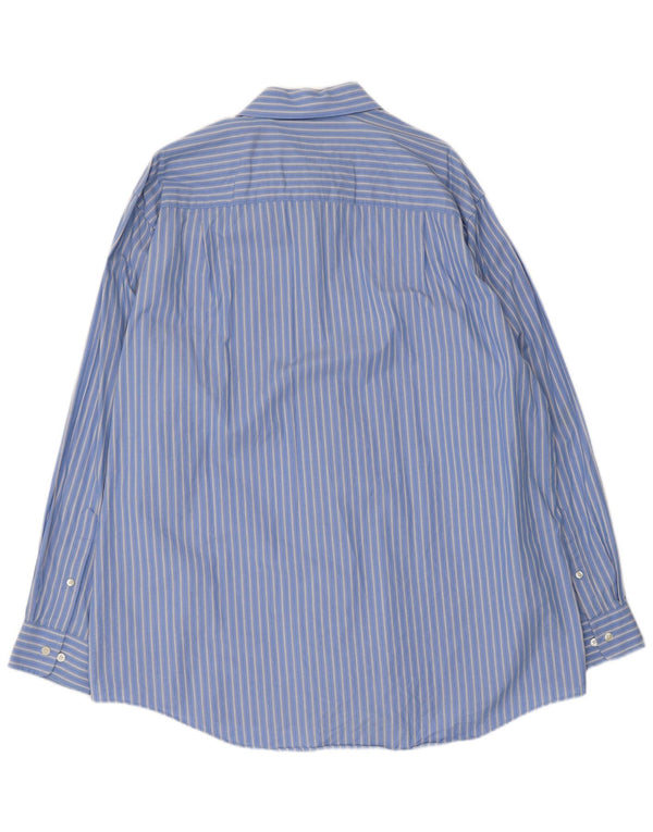 Calvin Klein Mens Shirt Size 17 1/2 XL Blue Striped Cotton