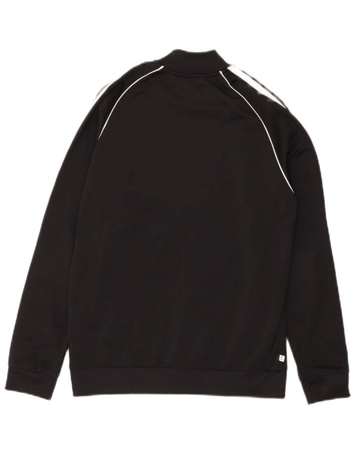 Adidas Boys Tracksuit Top Jacket 11-12 Years Black Polyester