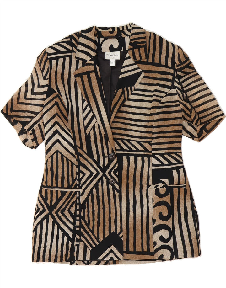 VINTAGE Womens 2 Button Blazer Jacket IT 42 Medium Brown Striped Vintage Vintage and Second-Hand Vintage from Messina Hembry 