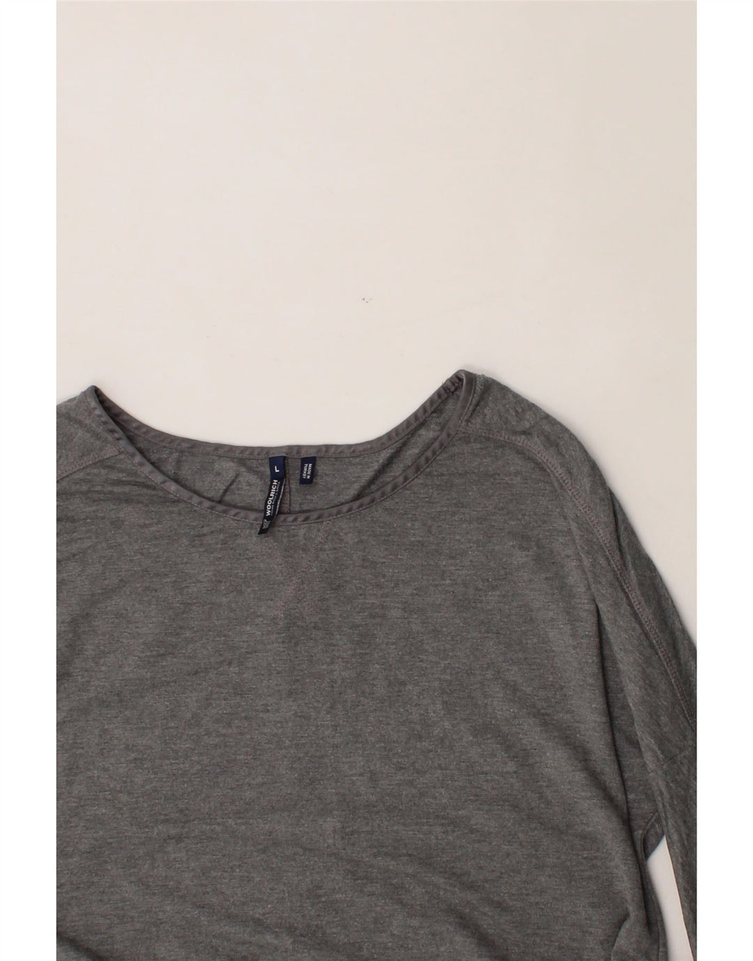 WOOLRICH Womens Top 3/4 Sleeve UK 16 Large Grey Viscose Vintage Woolrich and Second-Hand Woolrich from Messina Hembry 