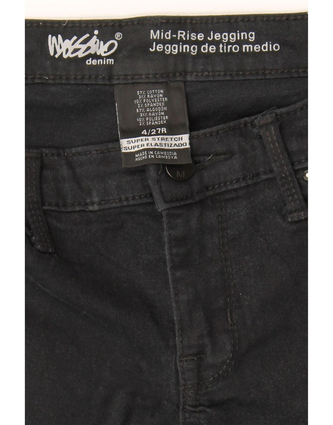MOSSIMO Womens Mid Rise Jegging Jeans US 4 Small W27 L29 Black Cotton Vintage Mossimo and Second-Hand Mossimo from Messina Hembry 