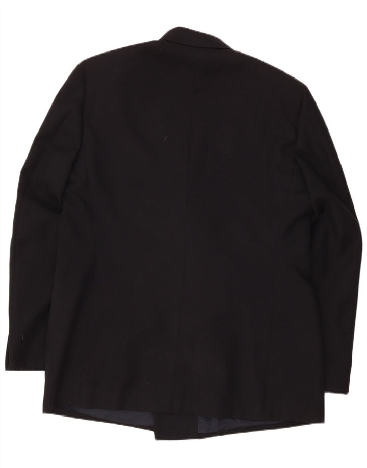 Vintage Mens Double Breasted Blazer Jacket IT 56 3XL Black Polyester
