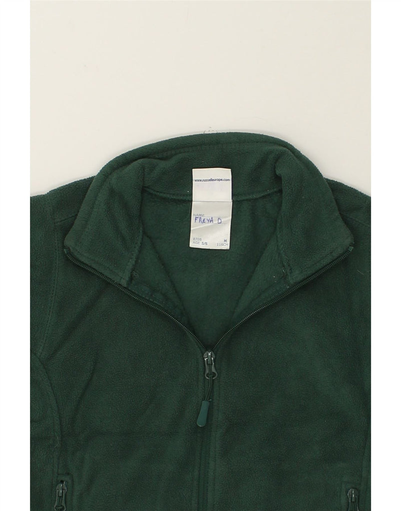 RUSSELL ATHLETIC Girls Fleece Jacket 5-6 Years Medium Green Polyester | Vintage Russell Athletic | Thrift | Second-Hand Russell Athletic | Used Clothing | Messina Hembry 