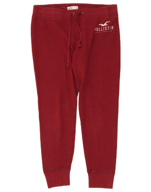 Hollister Womens Tracksuit Trousers Joggers UK 16 Large  Burgundy Cotton